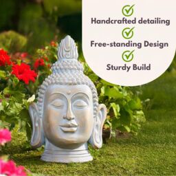 Marco Paul XLarge Buddha Head Garden Ornament in Gold - thumbnail 5