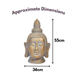 Marco Paul XLarge Buddha Head Garden Ornament in Gold - thumbnail 2