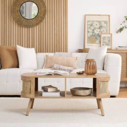 Birlea Rattan Coffee Table with Storage Curved Sark in Beige - Size: 1 Pack - thumbnail 2