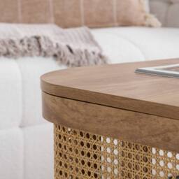 Birlea Rattan Coffee Table with Storage Curved Sark in Beige - Size: 1 Pack - thumbnail 5