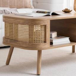 Birlea Rattan Coffee Table with Storage Curved Sark in Beige - Size: 1 Pack - thumbnail 3