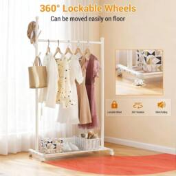 Havendro White Heavy Duty Garment Rail Shoe Storage Open Wardrobe - thumbnail 3