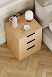 HD Designs Trega 3 Drawer Bedside Chest Table Space Saving Storage in Light Brown - thumbnail 5