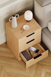 HD Designs Trega 3 Drawer Bedside Chest Table Space Saving Storage in Light Brown - thumbnail 6
