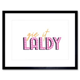 "Artery8 Wall Art Print Scottish Phrase Gie it Laldy Apply with Vigour Scotland Framed Art in Black - Size: W7"" x H9""" - thumbnail 1