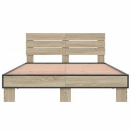 Berkfield Home Bed Frame without Mattress Sonoma Oak 140x200 cm in Light Brown - thumbnail 4