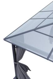 Living and Home 10/12 x 10FT Metal Frame Hardtop Patio Gazebo with Curtains in Dark Grey - Size: Large - thumbnail 9