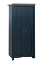 Birlea Highgate 2 Door Wardrobe Navy Blue & Oak - thumbnail 3