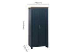 Birlea Highgate 2 Door Wardrobe Navy Blue & Oak - thumbnail 6