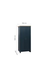 Birlea Highgate 2 Door Wardrobe Navy Blue & Oak - thumbnail 8