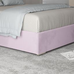 KDMD Belgrave Upholstered Soft Velvet Metal Designer Bed Frame in Pink - Size: Double - thumbnail 5
