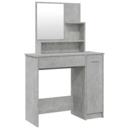 Berkfield Home Beautiful Dressing Table with Mirror Concrete Grey 86.5x35x136 cm - thumbnail 3