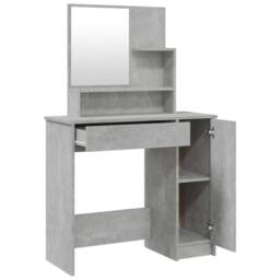 Berkfield Home Beautiful Dressing Table with Mirror Concrete Grey 86.5x35x136 cm - thumbnail 7