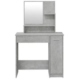 Berkfield Home Beautiful Dressing Table with Mirror Concrete Grey 86.5x35x136 cm - thumbnail 6