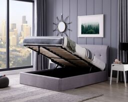Flintshire Furniture Ltd Carmel End Opening Ottoman Bed in Grey - Size: Double - thumbnail 1