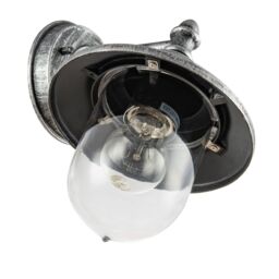 Happy Homewares Classic Style Outdoor Wall Lamp Lantern in Brushed Black Silver with Clear Shade - thumbnail 5