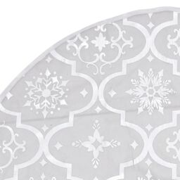 Berkfield Home Luxury Christmas Tree Skirt with Sock White 90 cm Fabric - thumbnail 6