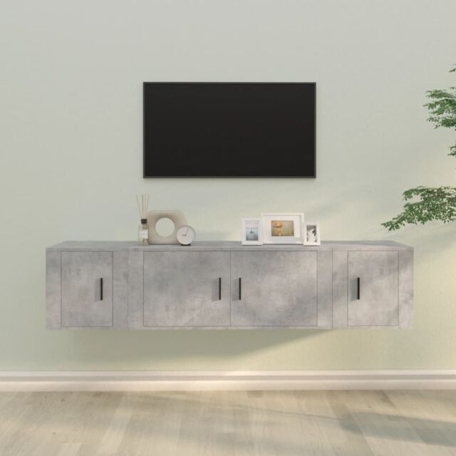 Berkfield Home 3 Piece TV Cabinet Set Concrete Grey Engineered Wood - image 1