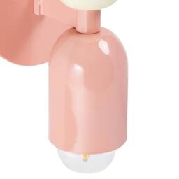 Wyld and Coco Set of 2 Pastel Pink Metal Shade Wall Lamps Up/Down Retro Iron - thumbnail 6