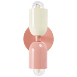 Wyld and Coco Set of 2 Pastel Pink Metal Shade Wall Lamps Up/Down Retro Iron - thumbnail 5