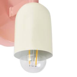 Wyld and Coco Set of 2 Pastel Pink Metal Shade Wall Lamps Up/Down Retro Iron - thumbnail 7
