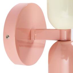 Wyld and Coco Set of 2 Pastel Pink Metal Shade Wall Lamps Up/Down Retro Iron - thumbnail 8