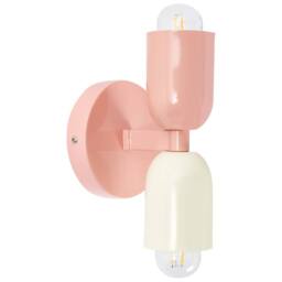Wyld and Coco Set of 2 Pastel Pink Metal Shade Wall Lamps Up/Down Retro Iron - thumbnail 4