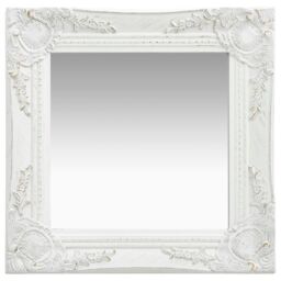 Berkfield Home Wall Mirror Baroque Style 40x40 cm White