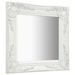Berkfield Home Wall Mirror Baroque Style 40x40 cm White - thumbnail 2