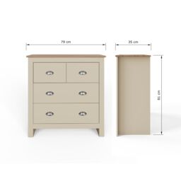 GFW Lancaster 2+2 Drawer Chest in Cream - thumbnail 7