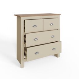 GFW Lancaster 2+2 Drawer Chest in Cream - thumbnail 5