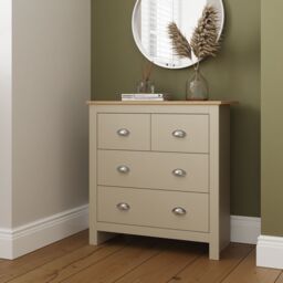 GFW Lancaster 2+2 Drawer Chest in Cream - thumbnail 2