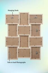 Arpan Multi Aperture Picture Wooden Photo Frame Holds 12 x 6x4 Inch Photo Frames, Collage Picture Wall-Mounted Frame in Natural - thumbnail 4