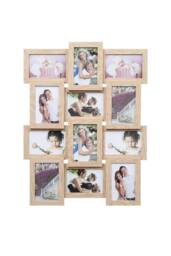 Arpan Multi Aperture Picture Wooden Photo Frame Holds 12 x 6x4 Inch Photo Frames, Collage Picture Wall-Mounted Frame in Natural - thumbnail 1