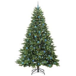 Berkfield Home Artificial Christmas Tree with 300 LEDs Green 240 cm PE & PVC - thumbnail 3