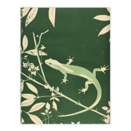 "Artery8 Green Eastern Newt Nature Animal Lover Wall Art Print - Size: W24"" x H32""" - thumbnail 1