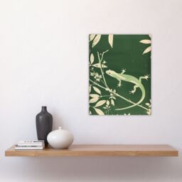 "Artery8 Green Eastern Newt Nature Animal Lover Wall Art Print - Size: W24"" x H32""" - thumbnail 4