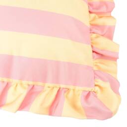 Furn Palm Royale Stripe Ruffle Printed Outdoor Cushion in Yellow - Size: 50 cm x 50 cm - thumbnail 3