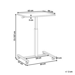 Wyld and Coco Mobile Adjustable Laptop Desk Dark Brown Steel Wheeled Sit Stand - thumbnail 3