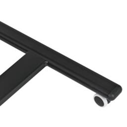 Wyld and Coco Mobile Adjustable Laptop Desk Dark Brown Steel Wheeled Sit Stand - thumbnail 7