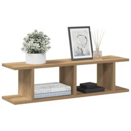 Berkfield Home Wall Shelves 2 pcs Artisan Oak 75x18x20 cm Engineered Wood in Brown - Size: 75 x 18 x 20 cm - thumbnail 1