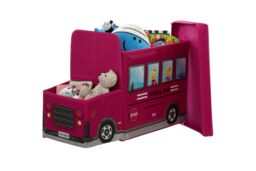 Orsina Hot Pink Box & Seat, Easy to Maintain Children Bedroom Seat, Adjustable Playroom Accessories - thumbnail 2