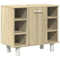 Berkfield Home Suitable 3 Piece Bathroom Furniture set Sonoma Oak Engineered Wood in Light Tan - thumbnail 8