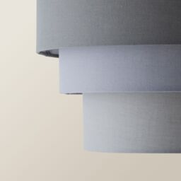 ValueLights Aztec Grey Shades Three Tier Easy Fit Ceiling Pendant Light Lamp Shade in Dark Grey - thumbnail 4