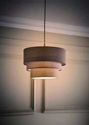 ValueLights Aztec Grey Shades Three Tier Easy Fit Ceiling Pendant Light Lamp Shade in Dark Grey - thumbnail 2