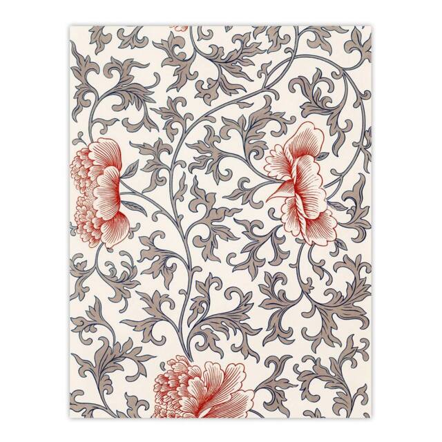 "Artery8 Owen Jones Ornamental Flower Filigree Pattern Wall Art Print in White - Size: W18"" x H24""" - image 1