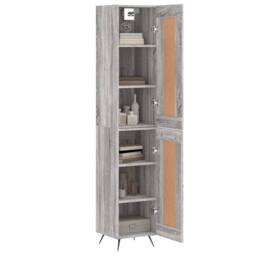 Berkfield Home Highboard Grey Sonoma 34.5x34x180 cm Engineered Wood - thumbnail 3