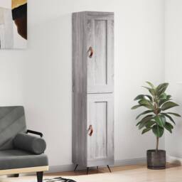 Berkfield Home Highboard Grey Sonoma 34.5x34x180 cm Engineered Wood - thumbnail 2