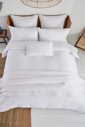 Ted Baker 'TB Plain Dye' Cotton Sateen Duvet Cover in White - Size: Single - thumbnail 4