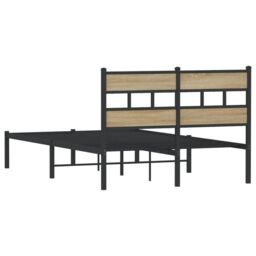 Berkfield Home Metal Bed Frame without Mattress Sonoma Oak 120x200 cm in Brown - thumbnail 6
